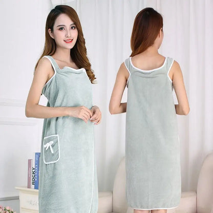 Badjas - SoftTouch - Koraal Fleece - Off-Shoulder Design