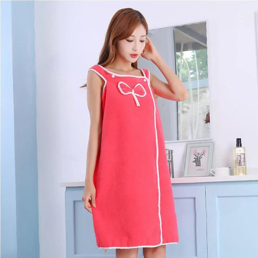 Badjas - SoftTouch - Koraal Fleece - Off-Shoulder Design