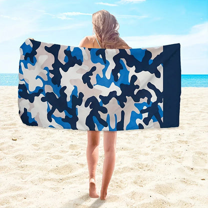 Strandhanddoek - QuickDry - Super Absorberend - Navy Camo Design