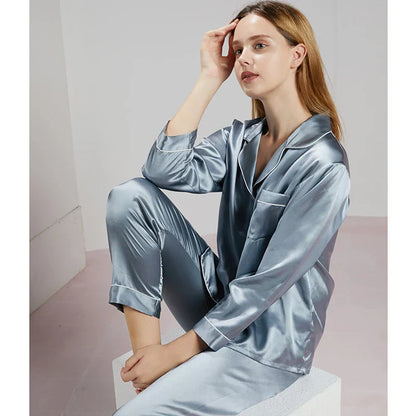 Zijden Pyjama's - LuxeSleep - Comfortabele Pasvorm - Elegante Nachtkleding