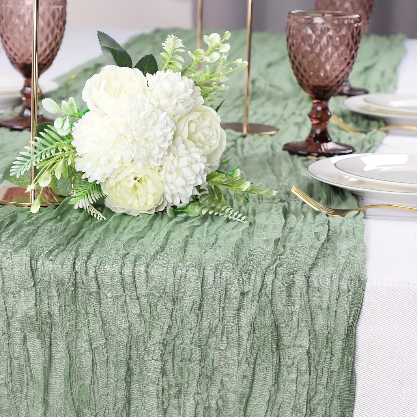 Kaasdoek Tafelloper - Linvera - Boho Bruiloft Decoratie - Rustieke Tafel Styling
