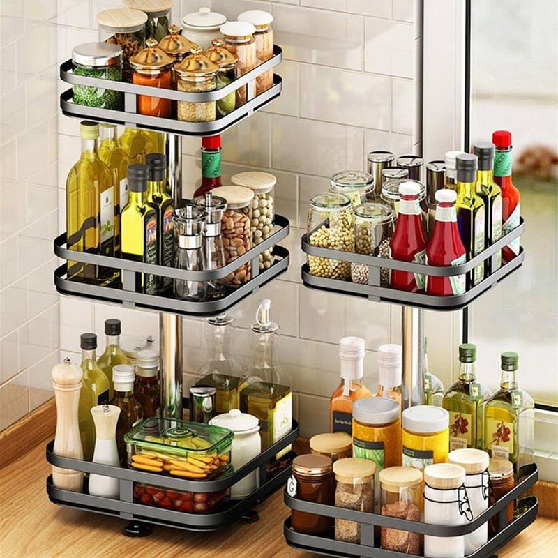 360° Draaibaar Opbergrek - FlexiStore - Specerijen Organizer - Multifunctionele Tray