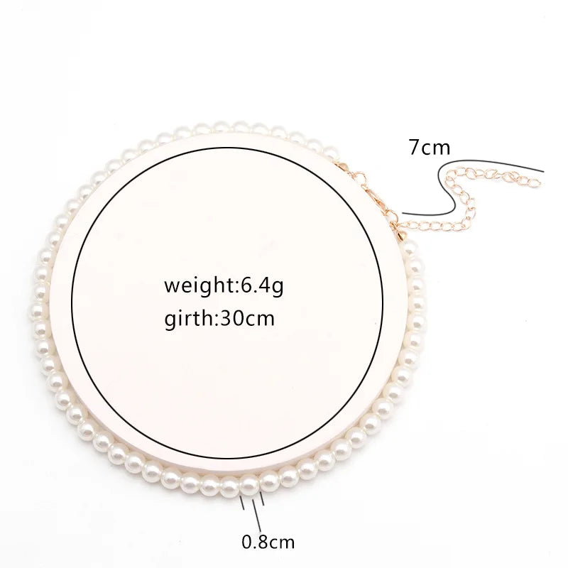 Halsketting - PearlEssence - Imitatie Zoetwater - Elegante Ketting