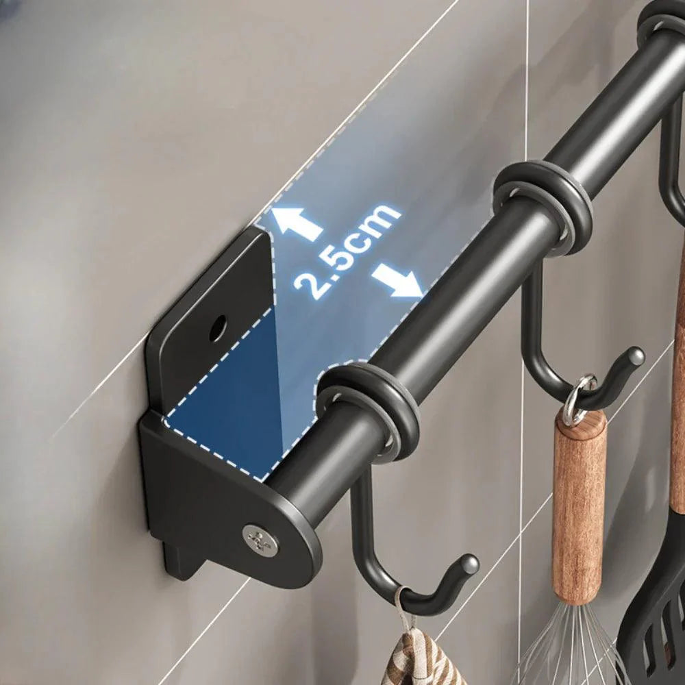 Keukenhaakrek - SteelMax - Wandgemonteerd - Bestek Organizer