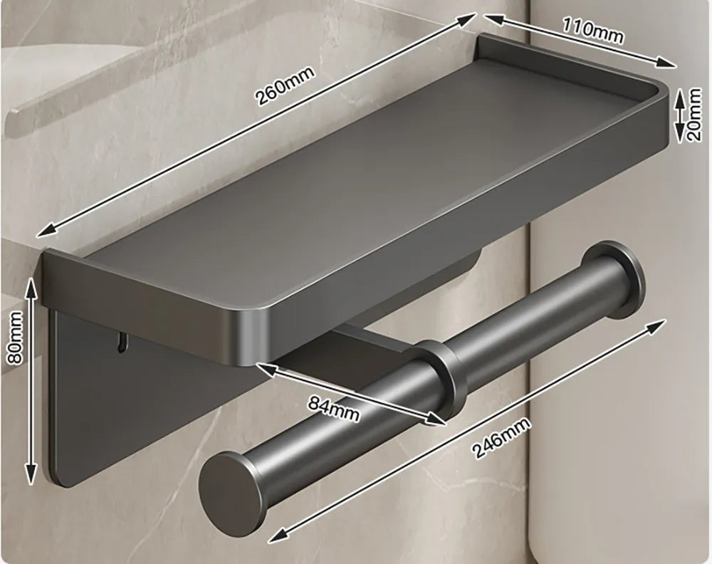 Toiletrolhouder - LuxiPro - Wandmontage - Badkamer Organizer