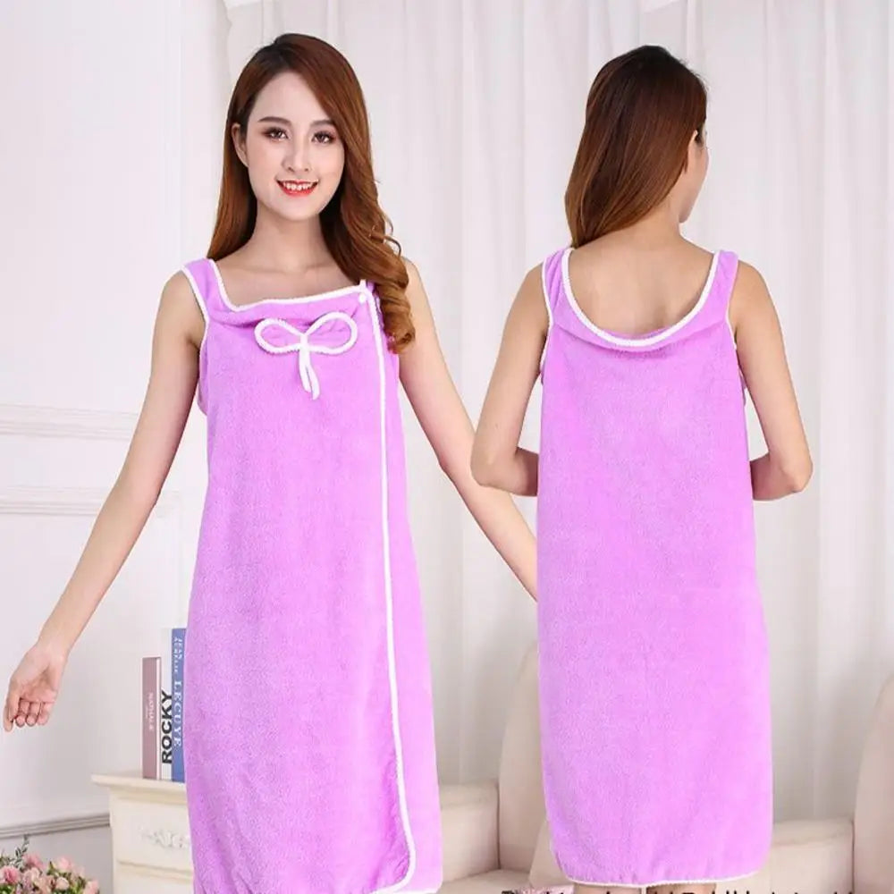 Badjas - SoftTouch - Koraal Fleece - Off-Shoulder Design