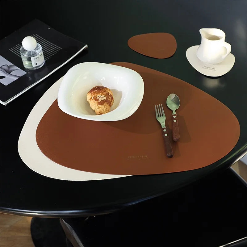 Leren placemats - LuxMat - Waterdichte Bescherming - Antislip Ontwerp