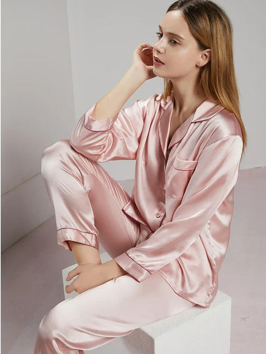 Zijden Pyjama's - LuxeSleep - Comfortabele Pasvorm - Elegante Nachtkleding