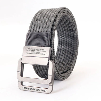 Canvas Riem - TrendBelt - Dubbele Metalen Gesp - Gestreept Design