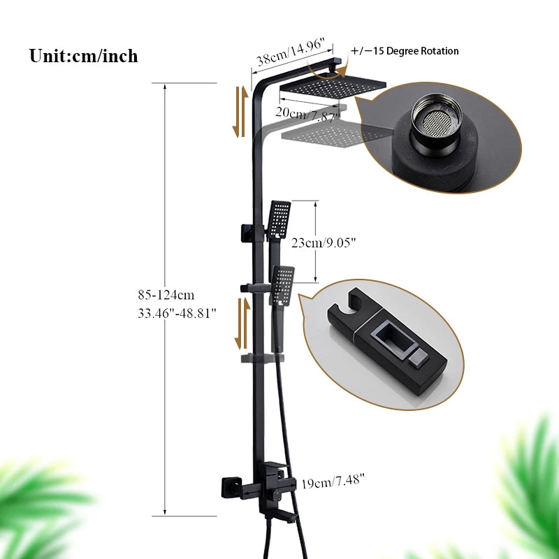 Badkamer Douche Set - AquaMax - Regenval Douche - Wandgemonteerd