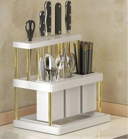Bestekhouder - OrganizePro - Lepel Vork Opberging - Multifunctionele Rek