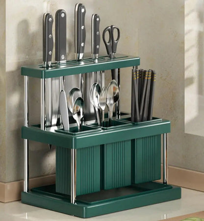 Bestekhouder - OrganizePro - Lepel Vork Opberging - Multifunctionele Rek