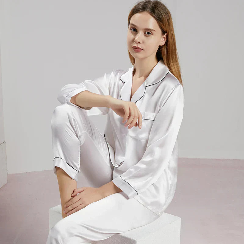 Zijden Pyjama's - LuxeSleep - Comfortabele Pasvorm - Elegante Nachtkleding