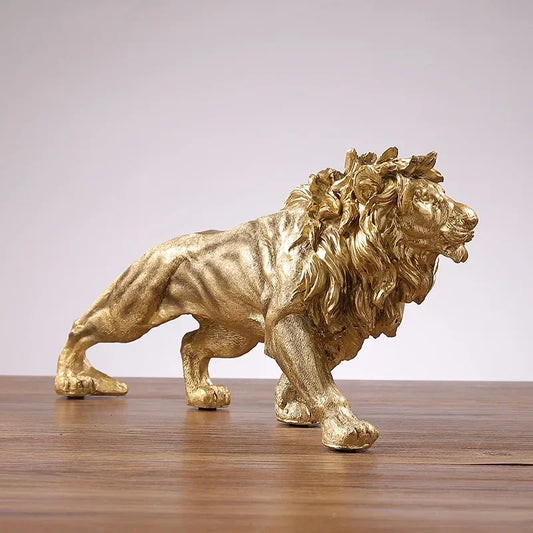 Leeuw Beeld - GoldenPride - Majestueus Design - Luxe Woondecoratie
