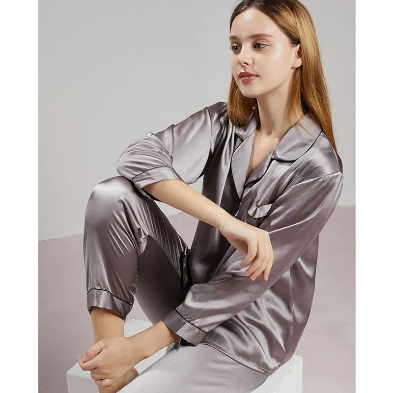 Zijden Pyjama's - LuxeSleep - Comfortabele Pasvorm - Elegante Nachtkleding