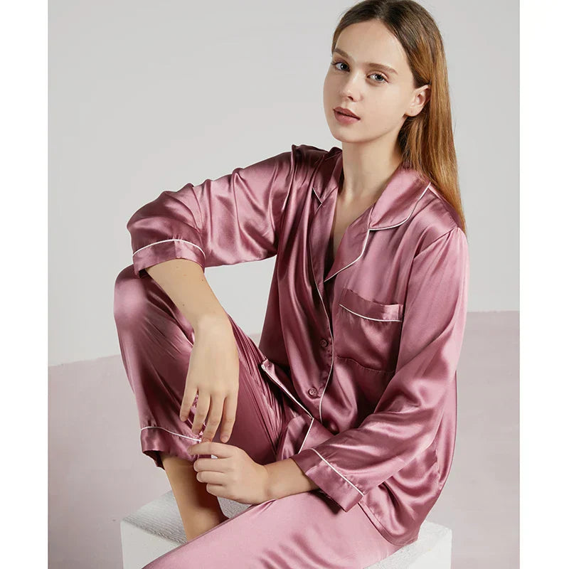 Zijden Pyjama's - LuxeSleep - Comfortabele Pasvorm - Elegante Nachtkleding