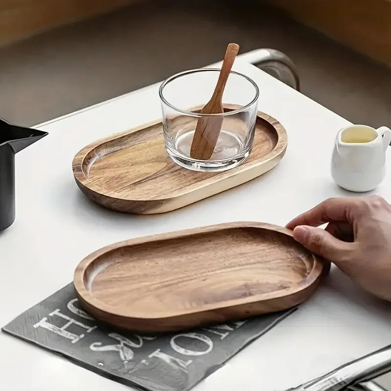 Houten Dienblad - WoodCraft - Ovale Vorm - Veelzijdig Serveerblad