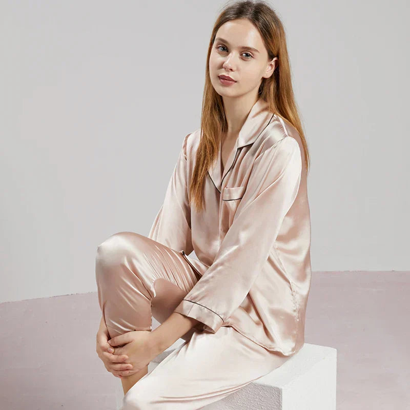 Zijden Pyjama's - LuxeSleep - Comfortabele Pasvorm - Elegante Nachtkleding