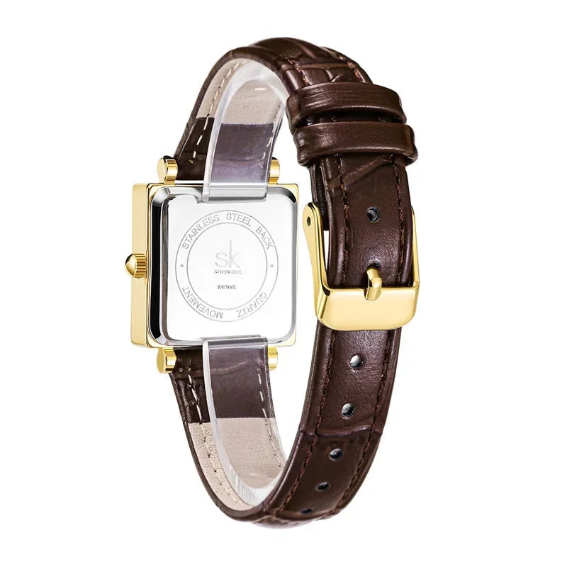 Dames Quartz Horloge - LuxeTime - Elegante Ontwerp - Lederen Band