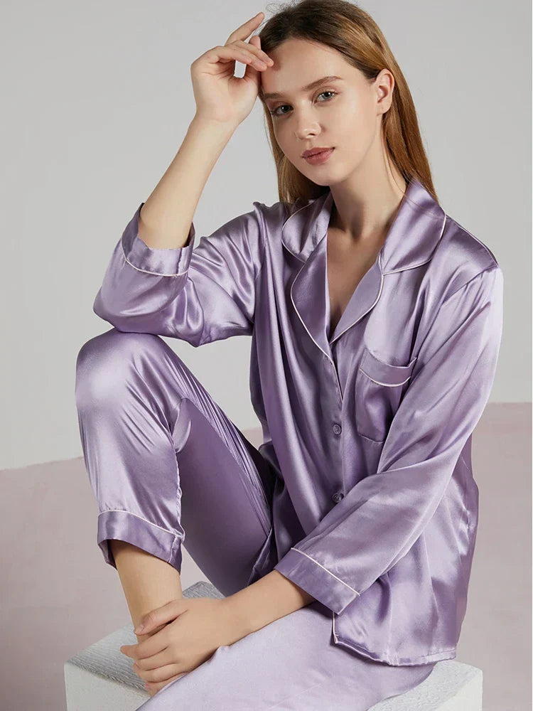 Zijden Pyjama's - LuxeSleep - Comfortabele Pasvorm - Elegante Nachtkleding