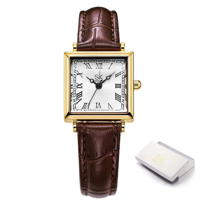 Dames Quartz Horloge - LuxeTime - Elegante Ontwerp - Lederen Band