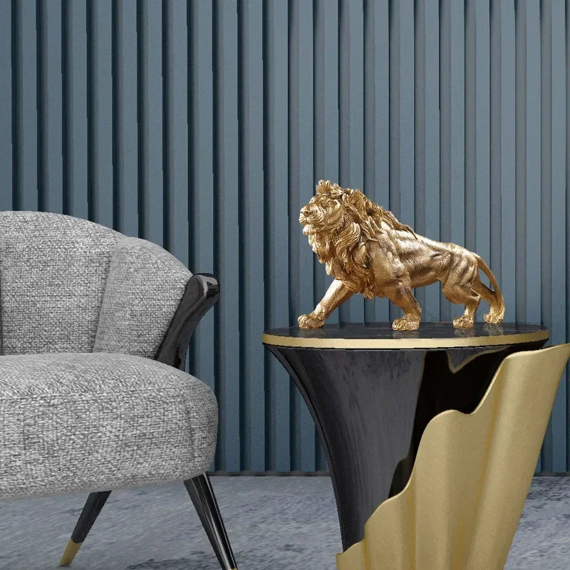 Leeuw Beeld - GoldenPride - Majestueus Design - Luxe Woondecoratie