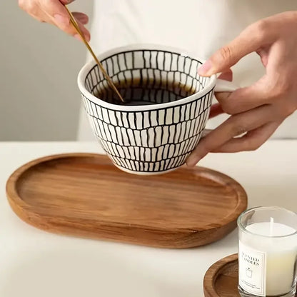 Houten Dienblad - WoodCraft - Ovale Vorm - Veelzijdig Serveerblad