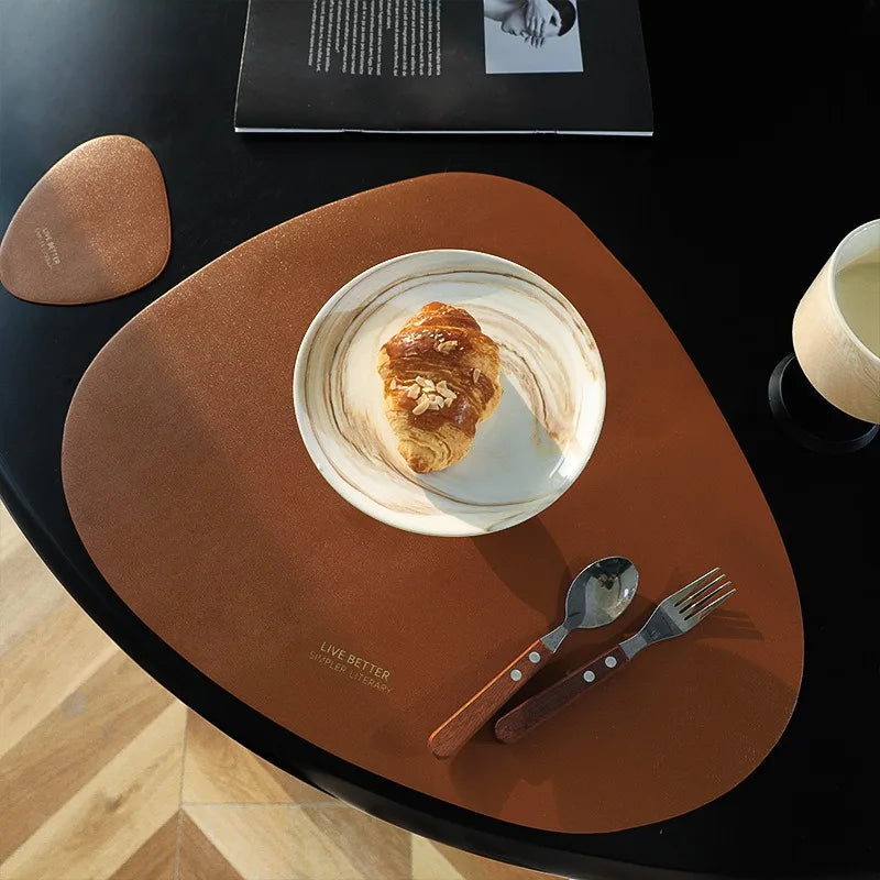 Leren placemats - LuxMat - Waterdichte Bescherming - Antislip Ontwerp