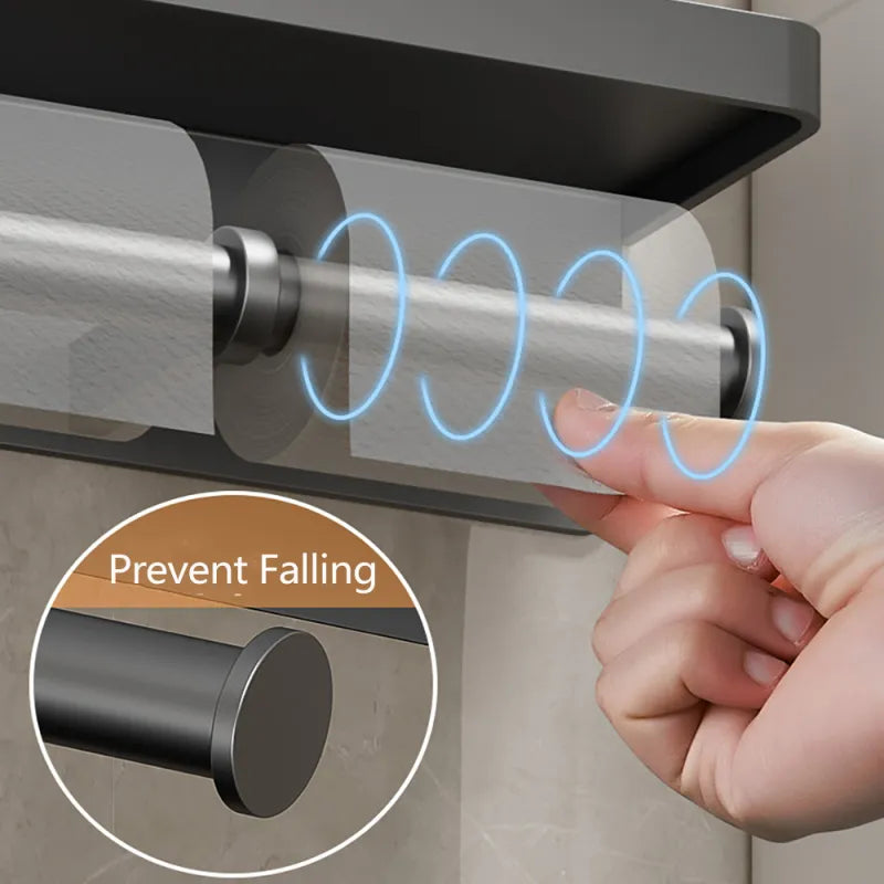 Toiletrolhouder - LuxiPro - Wandmontage - Badkamer Organizer