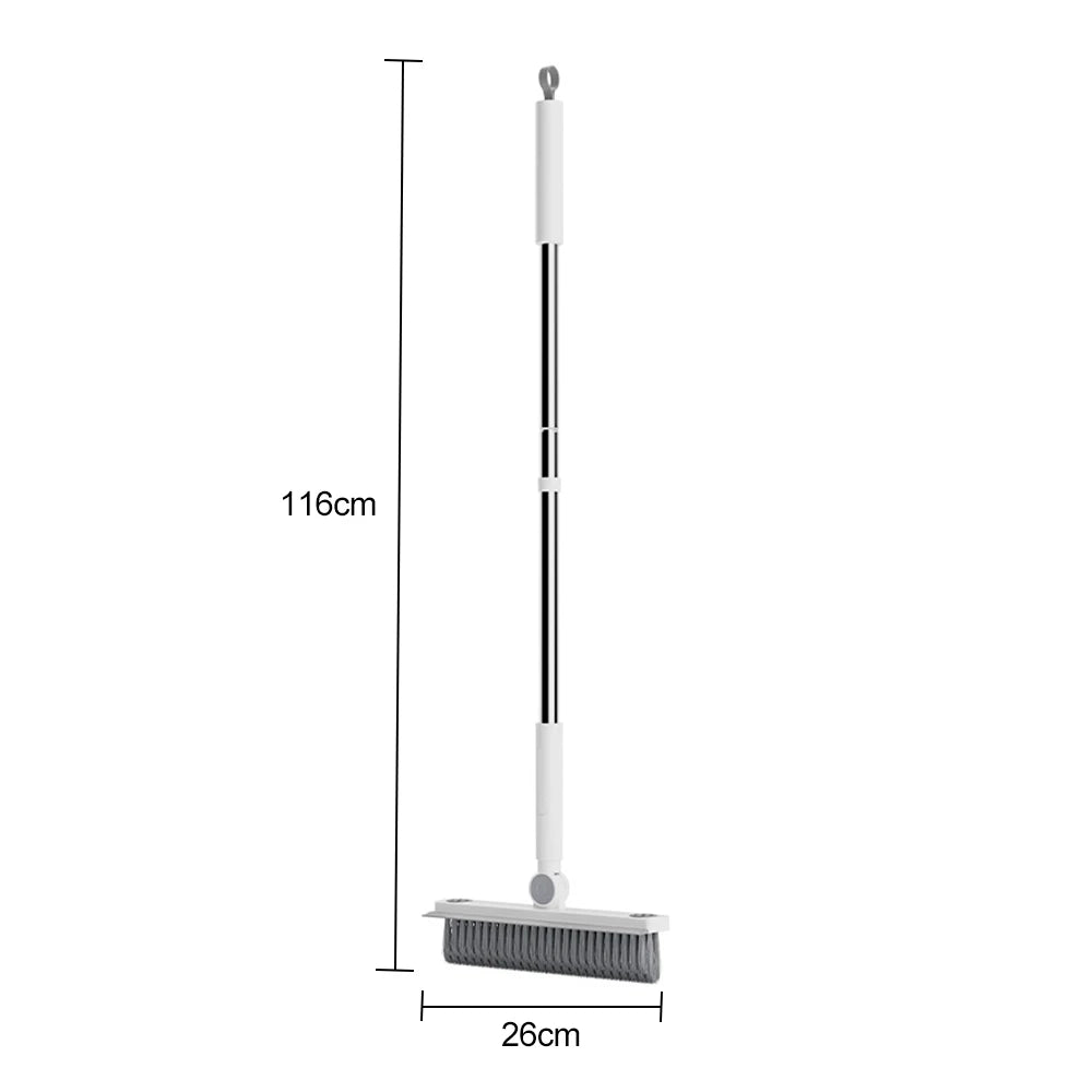 2-in-1 Badkamerborstel - CleanPro - Siliconen Schraper - Lange Handgreep Trekker