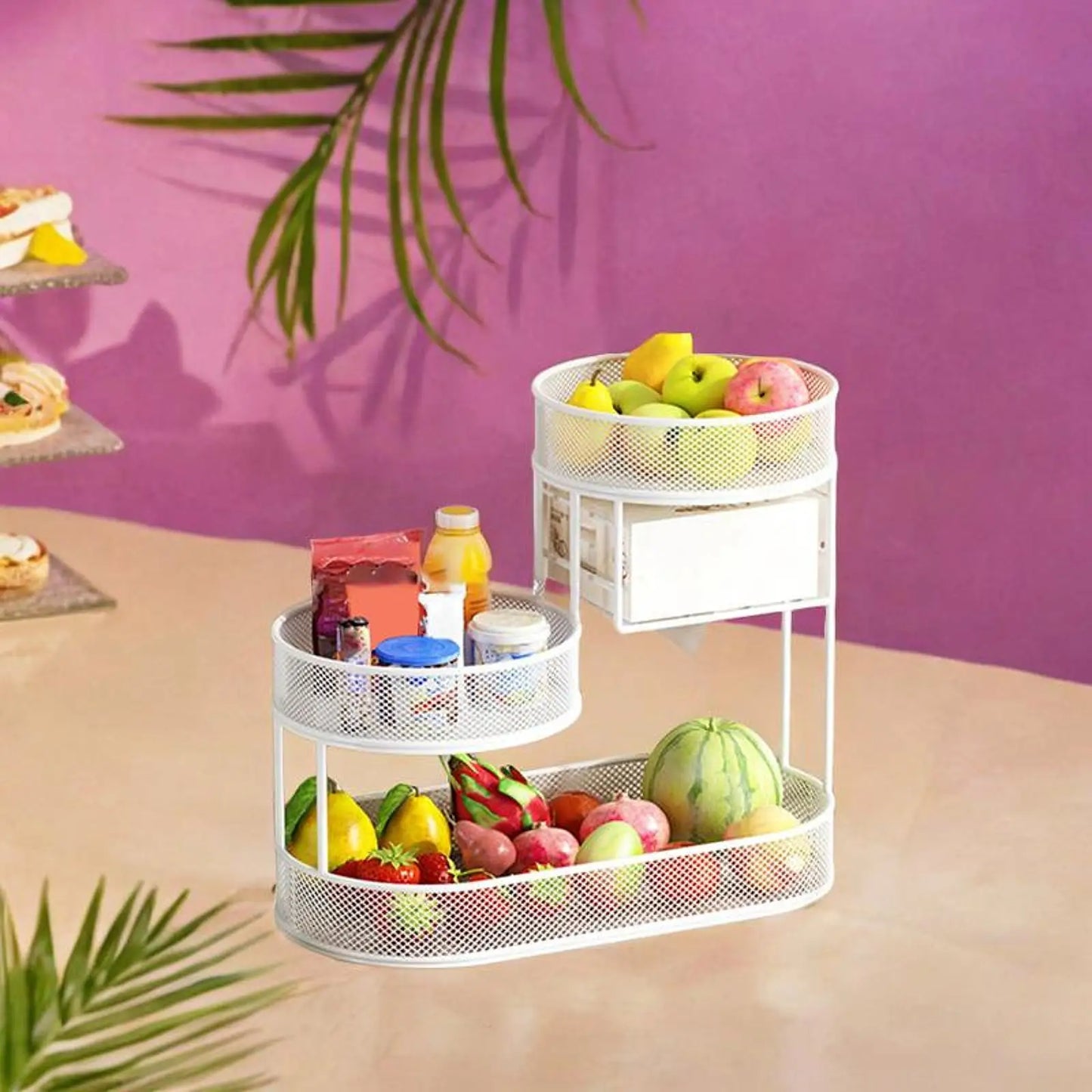 Fruitmand - FreshFlow - 3 Laags Ontwerp - Ruimtebesparende Opberging