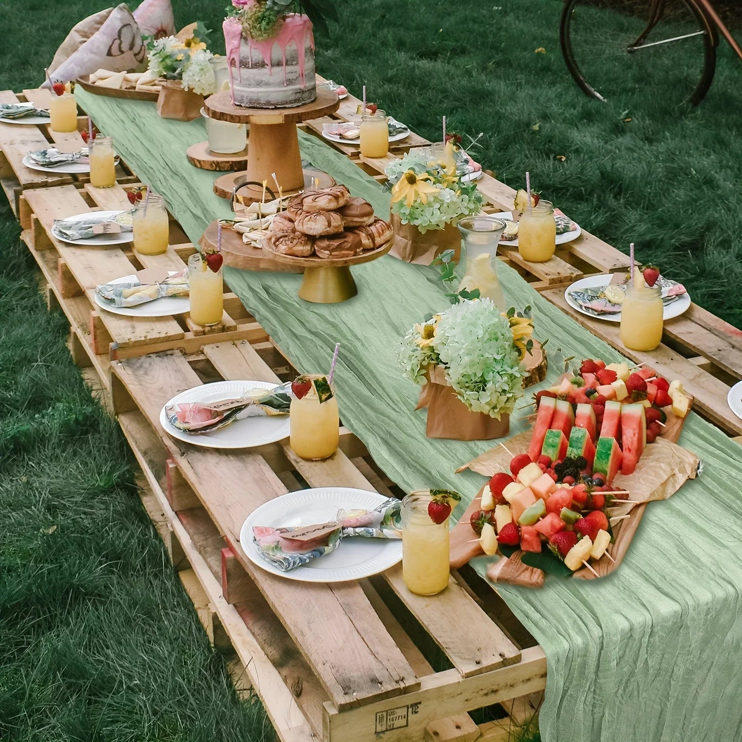 Kaasdoek Tafelloper - Linvera - Boho Bruiloft Decoratie - Rustieke Tafel Styling