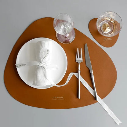 Leren placemats - LuxMat - Waterdichte Bescherming - Antislip Ontwerp