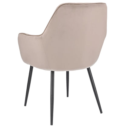 Accentfauteuil - Velvexa - Beige Fluwelen Bekleding - Moderne Woonkamerstoel
