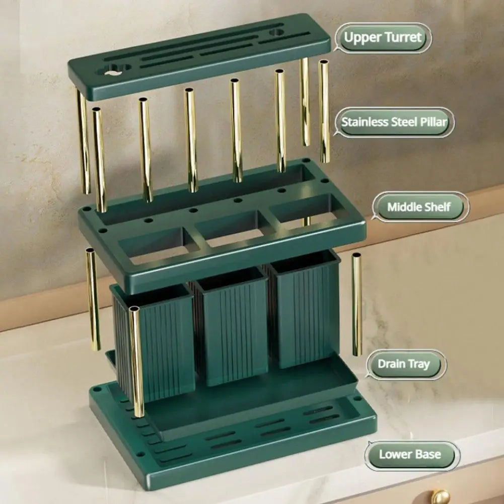 Bestekhouder - OrganizePro - Lepel Vork Opberging - Multifunctionele Rek