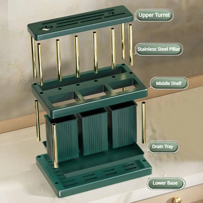 Bestekhouder - OrganizePro - Lepel Vork Opberging - Multifunctionele Rek