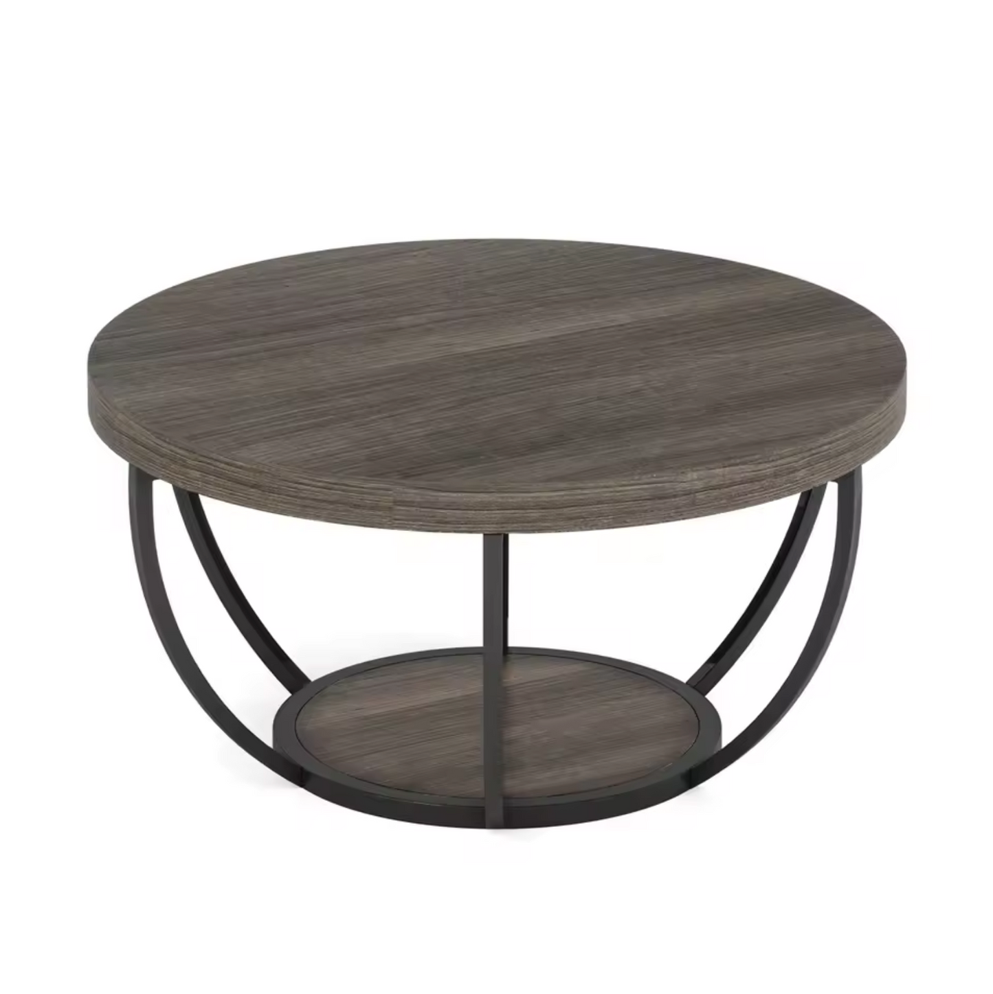 Ronde Salontafel - Furnivo - 2-Lagen Design - Industriële Metalen Frame