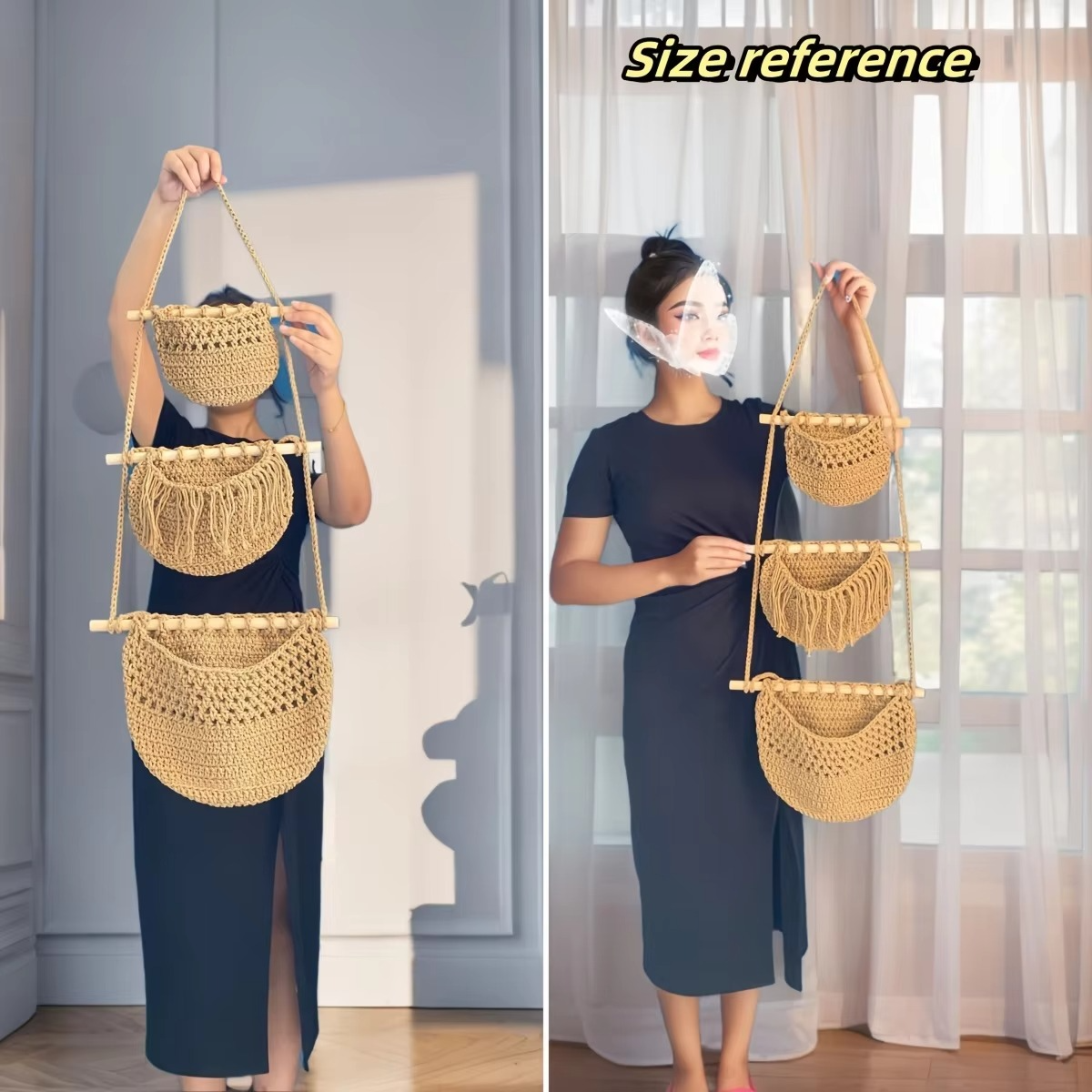 Hanging Mand - OrganizeMax - Handgeweven Jute - Keukenopslag