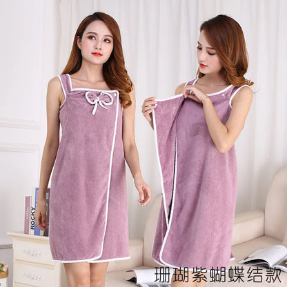 Badjas - SoftTouch - Koraal Fleece - Off-Shoulder Design