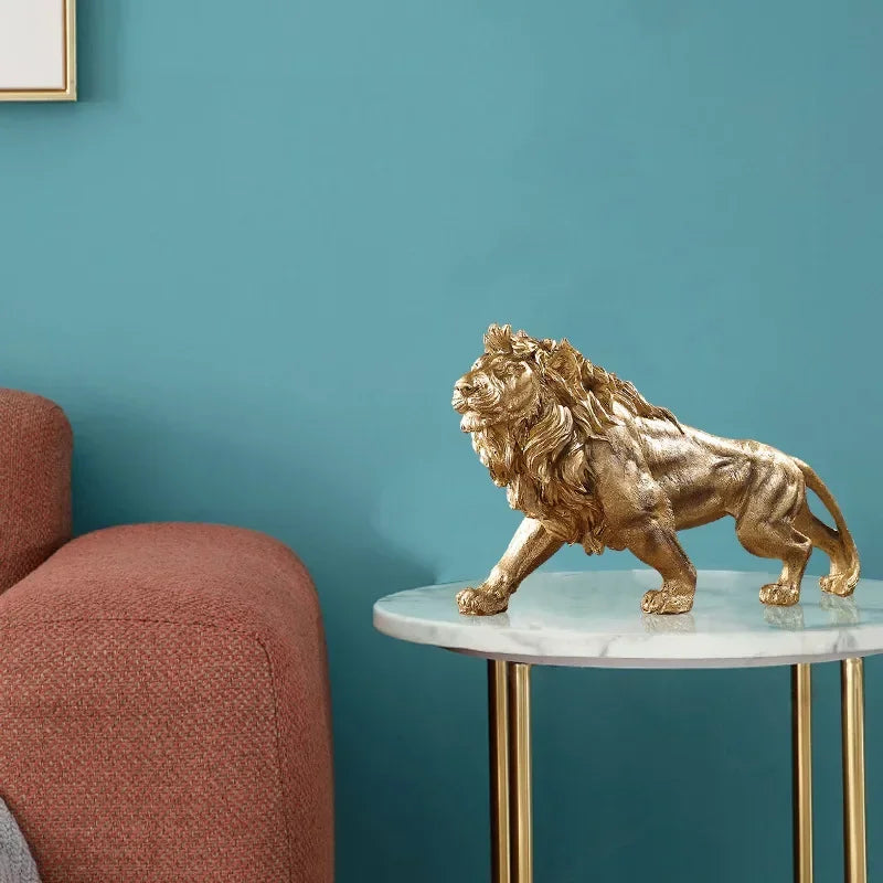Leeuw Beeld - GoldenPride - Majestueus Design - Luxe Woondecoratie