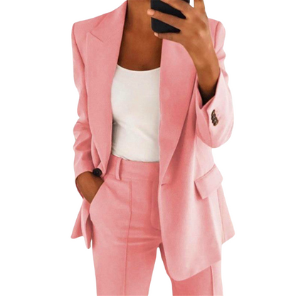 Blazer Broek Set - Zivelle - Elegante Kantoorstijl - Getailleerde Outfit voor Dames