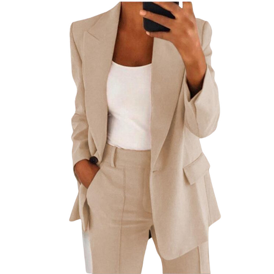 Blazer Broek Set - Zivelle - Elegante Kantoorstijl - Getailleerde Outfit voor Dames