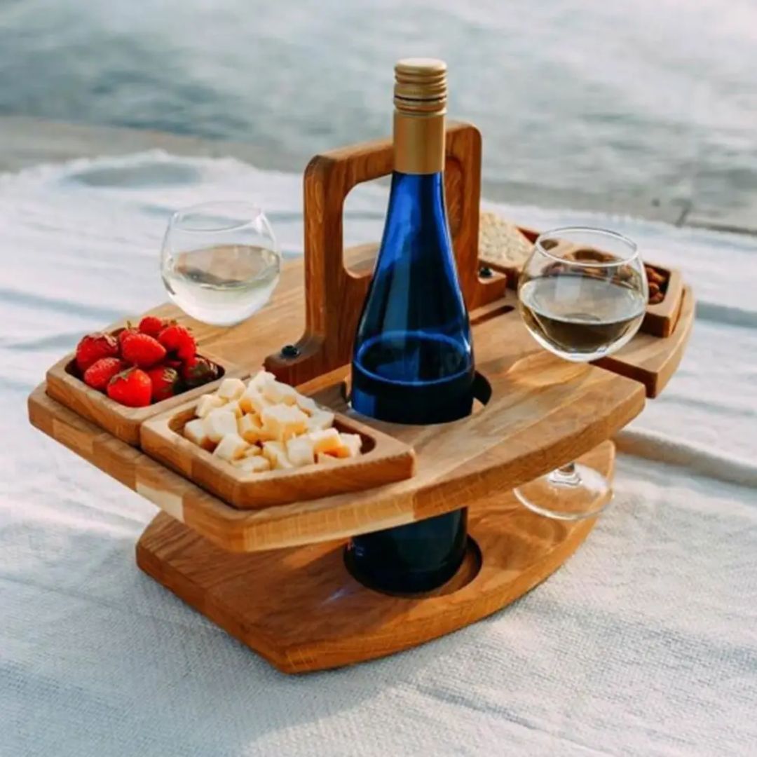 Buiten Picknicktafel - WoodLux - Opvouwbaar Ontwerp - Draagbare Tray