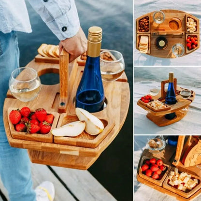 Buiten Picknicktafel - WoodLux - Opvouwbaar Ontwerp - Draagbare Tray