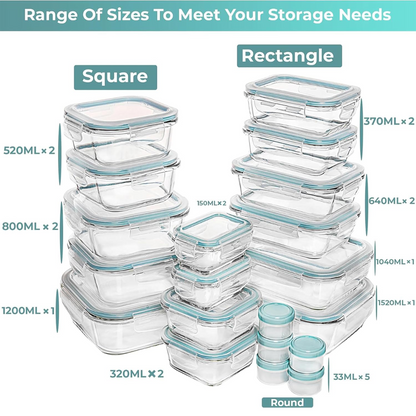 Luchtdichte Opbergpotten - StoreMax - Duurzame Sluitingen - Stapelbaar Ontwerp