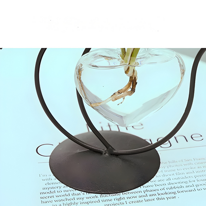 Hydrocultuur Vaasje - AquaPurr - Hartvormig Glas - Katvormige Houder