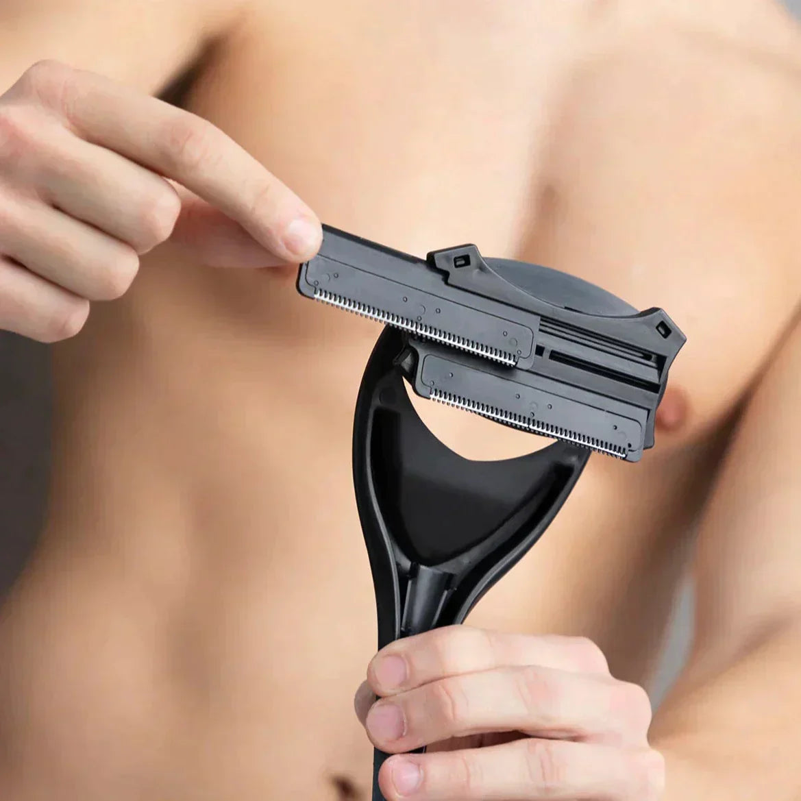 Rugmes - SmoothShave - Lange Handgreep - Dubbel Mes Design