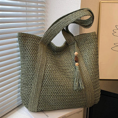 Tote Tas - SummerWeave - Stro Materiaal - Grote Capaciteit