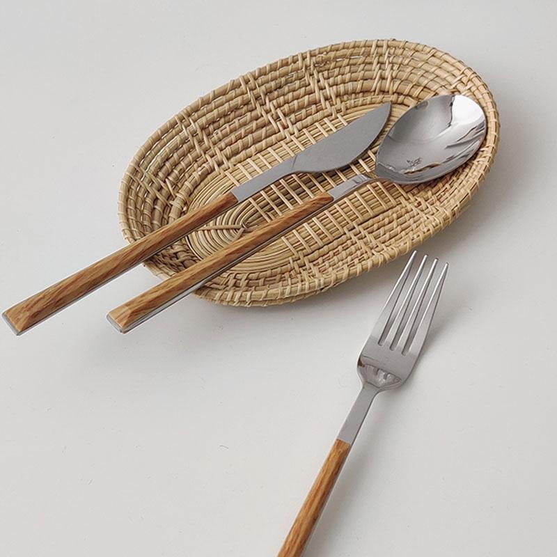 Bestekset - DineCraft - Roestvrij Staal - Houten Handvat