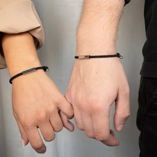 Magnetische Koppel Armband - Loventra - Passend Hart Bedel - Verstelbare Cadeauset